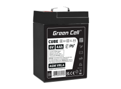 Green Cell CUBE AGM IP54 6V 4Ah VRLA batterij Accu voedingsaccu speelgoed voor kinderen Alarmsystemen