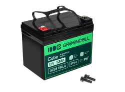 Green Cell Cube AGM VRLA IP54 12V 33Ah onderhoudsvrije accu voor grasmaaier scooter boot rolstoel