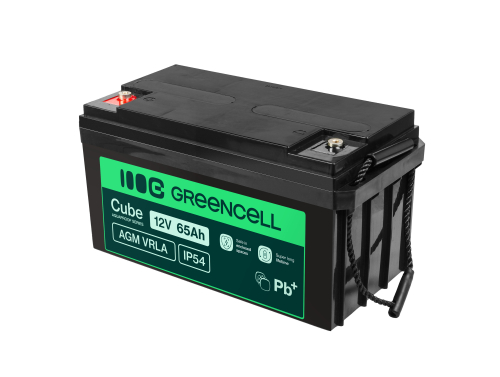 Green Cell Cube AGM VRLA IP54 12V 65Ah onderhoudsvrije accu voor grasmaaier scooter boot rolstoel