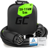 Green Cell Snap EV Laadkabel Type 2 11kW 5m voor Tesla Model 3 S X Y, Kia EV6, Hyundai IONIQ 5, Peugeot e-208, Ford Mach-E