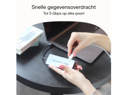 Adapter Basic HUB Greencell USB-C 4in1 (4×USB-A 3.0) – snelle overdracht tot 5 Gb/s, aluminium behuizing