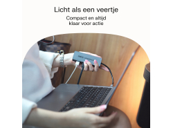 Adapter Basic HUB Greencell USB-C 4in1 (4×USB-A 3.0) – snelle overdracht tot 5 Gb/s, aluminium behuizing