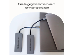 Adapter Basic HUB Greencell USB-A 4in1 (4×USB 3.0) – snelle overdracht tot 5 Gb/s, aluminium behuizing
