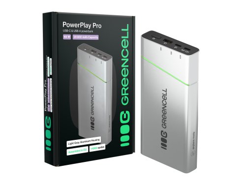 Powerbank Greencell PowerPlay Pro 20800mAh 65W – snel opladen, PD, Ultra Charge, geproduceerd in Polen