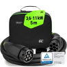 Green Cell Snap EV Laadkabel Type 2 11kW 5m voor Tesla Model 3 S X Y, Kia EV6, Hyundai IONIQ 5, Peugeot e-208, Ford Mach-E