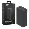 Greencell PowerPlay 30 - zwarte powerbank van 30 000mAh, 22,5W, 4 poorten