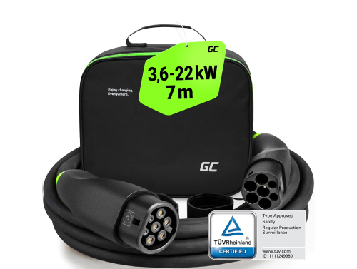 GC Snap EV Laadkabel Type 2 11kW 22kW 7m voor Tesla Model 3 S X Y, Kia EV6, Hyundai IONIQ 5, Peugeot e-208, Ford Mach-E