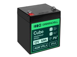 Greencell AGM VRLA 12V 5Ah onderhoudsvrije accu voor kassa, speelgoed, camera (91x70x102mm)