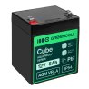 Greencell AGM VRLA 12V 5Ah onderhoudsvrije accu voor kassa, speelgoed, camera (91x70x102mm)
