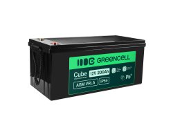 Greencell AGM VRLA 12V 200Ah onderhoudsvrije accu voor boten zonnepanelen (240x522x226mm)