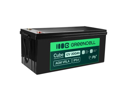 Greencell AGM VRLA 12V 200Ah onderhoudsvrije accu voor boten zonnepanelen (240x522x226mm)