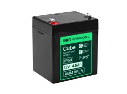 Greencell AGM VRLA 12V 4.5Ah onderhoudsvrije accu voor kassa's, speelgoed, camera's (90x70x106mm)