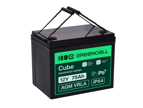 Green Cell CUBE AGM IP54 12V 75Ah VRLA batterij Accu voedingsaccu maaier scooter boot vissersboot tuinhuis