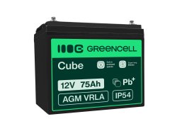 Green Cell® AGM 12V 75Ah VRLA batterij Accu voedingsaccu maaier scooter boot vissersboot tuinhuis