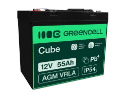 Green Cell® AGM 12V 55Ah VRLA batterij Accu voedingsaccu maaier scooter boot vissersboot tuinhuis