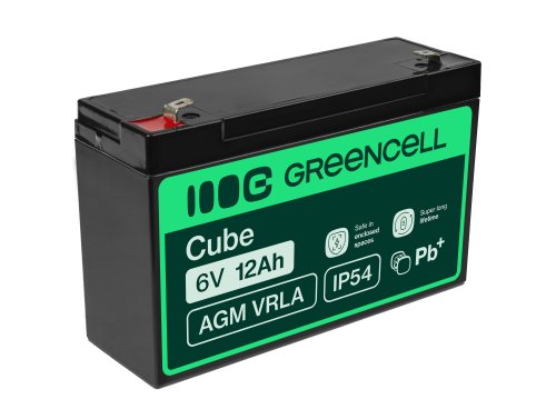 Green Cell® AGM 6V 12Ah VRLA batterij Accu voedingsaccu speelgoed voor kinderen Alarmsystemen