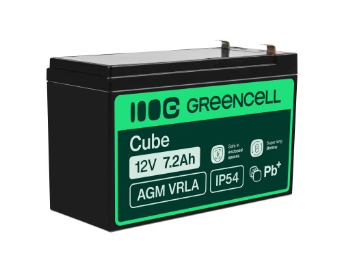 Green Cell® AGM 12V 7.2Ah VRLA batterij Accu voedingsaccu speelgoed voor kinderen Alarmsystemen