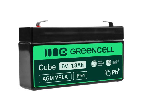 Green Cell® AGM 6V 1.3Ah VRLA batterij Accu voedingsaccu speelgoed voor kinderen Alarmsystemen