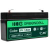 Green Cell® AGM 6V 1.3Ah VRLA batterij Accu voedingsaccu speelgoed voor kinderen Alarmsystemen