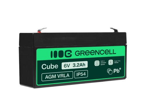 Green Cell® AGM 6V 3.2Ah VRLA batterij Accu voedingsaccu speelgoed voor kinderen Alarmsystemen