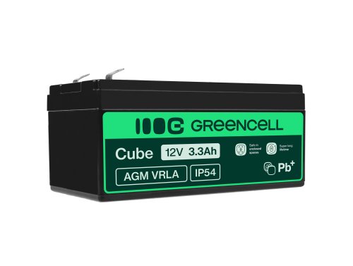 Green Cell® AGM 12V 3.3Ah VRLA batterij Accu voedingsaccu speelgoed voor kinderen Alarmsystemen