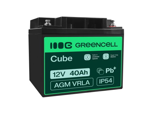 Green Cell® AGM 12V 40Ah VRLA batterij Accu voedingsaccu maaier scooter boot vissersboot tuinhuis