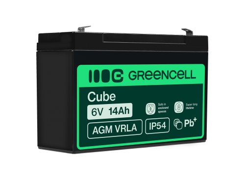 Green Cell® AGM 6V 14Ah VRLA batterij Accu voedingsaccu speelgoed voor kinderen Alarmsystemen