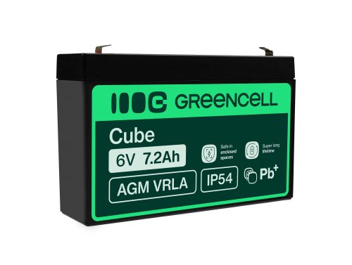 Green Cell® AGM 6V 7.2Ah VRLA batterij Accu voedingsaccu speelgoed voor kinderen Alarmsystemen