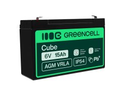 Green Cell® AGM 6V 15Ah VRLA batterij Accu voedingsaccu speelgoed voor kinderen Alarmsystemen