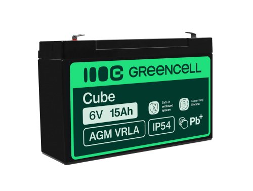 Green Cell® AGM 6V 15Ah VRLA batterij Accu voedingsaccu speelgoed voor kinderen Alarmsystemen