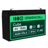Green Cell® AGM 6V 15Ah VRLA batterij Accu voedingsaccu speelgoed voor kinderen Alarmsystemen