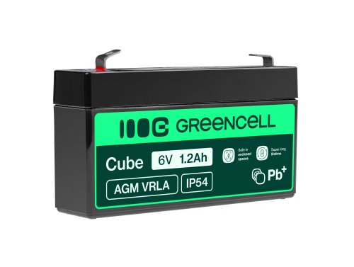 Green Cell® AGM 6V 1.2Ah VRLA batterij Accu voedingsaccu speelgoed voor kinderen Alarmsystemen