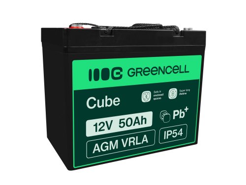 GreenCell® AGM 12V 50Ah VRLA batterij Accu voedingsaccu fotovoltaïne hernieuwbare energie caravans