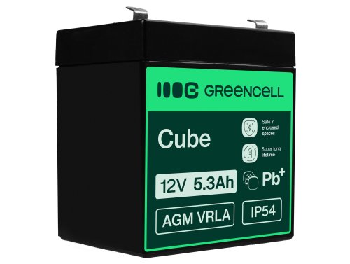 Green Cell® AGM 12V 5.3Ah VRLA batterij Accu voedingsaccu speelgoed voor kinderen Alarmsystemen