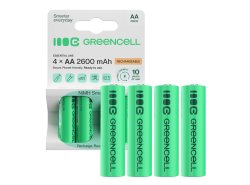 4x Oplaadbare batterijen AA R6 2600mAh Ni-MH accu's Green Cell