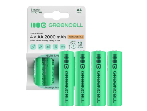 4x Oplaadbare batterijen AA R6 2000mAh Ni-MH accu's Green Cell