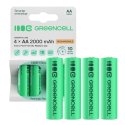 4x Oplaadbare batterijen AA R6 2000mAh Ni-MH accu's Green Cell