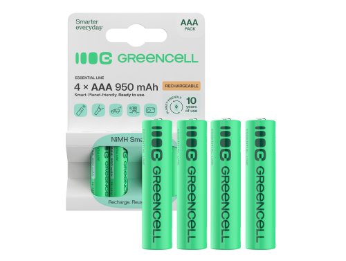 4x Oplaadbare batterijen AAA R3 950mAh Ni-MH accu's Green Cell