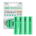 4x Oplaadbare batterijen AAA R3 950mAh Ni-MH accu's Green Cell
