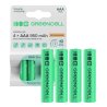 4x Oplaadbare batterijen AAA R3 950mAh Ni-MH accu's Green Cell
