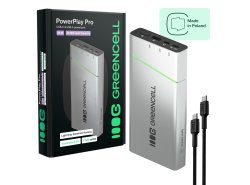 Powerbank Greencell PowerPlay Pro 20800mAh 65W – snel opladen, PD, Ultra Charge, geproduceerd in Polen