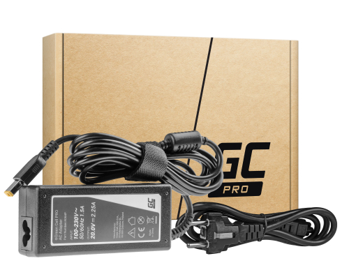 Oplader voor Lenovo ADLX45NCC3A 45W 2.25A rechteckig (Lenovo Slim Tip) Laptop - Green Cell