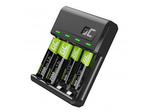 Set Green Cell GC VitalCharger oplader en NiMH batterijen 2x AA 2000mAh 2x AAA 800mAh